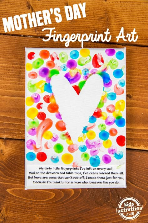 Mom will adore this simple fingerprint Mother’s Day art. This homemade kid gift is something she will treasure for years to come. And the best part is that Mother's Day diy mother's day gifts, finger paint, finger paint activities, fingerprint art, gift for mom, mother's day gift Fingerprint Art Kids, Homemade Kids Gifts, Easy Mother's Day Crafts, Diy Mother's Day Crafts, Mother's Day Projects, Fingerprint Art, Mother's Day Activities, Mothers Day Ideas, Monochrome Makeup