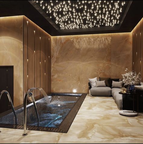 Indoor Spa Room, Jacuzzi Indoor, Basement Spa, Sauna Project, Jacuzzi Hotel, Relax Room, Ideas De Piscina, Dream Spa, Jacuzzi Room