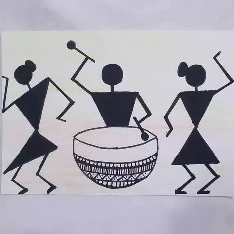 Warli art | Traditional art form of Maharashtra 🦋✨ Warli Drawing, Warli Art, Math Tutorials, Art Traditional, Art Simple, Art Drawings Simple, Fabric Painting, Design Sketch, Traditional Art