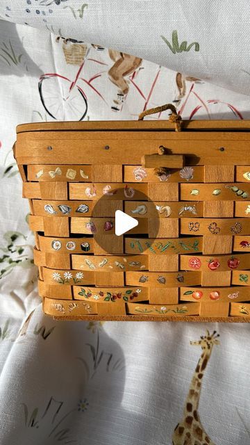 Painted Picnic Basket, Diy Picnic Basket, Picnic Basket Diy, Riley Sheehey, Basket Makeover, Instagram Painting, Wicker Picnic Basket, February 8, Diy Recipes