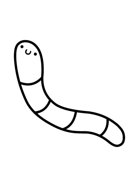 Worm - Lol Coloring Pages Small Worm Tattoo, Gummy Worms Drawing, Worm Drawing Easy, Worm Coloring Page, Worm Drawing Cute, Worm Sketch, Worm Doodle, Worm Clipart, Worm Cartoon