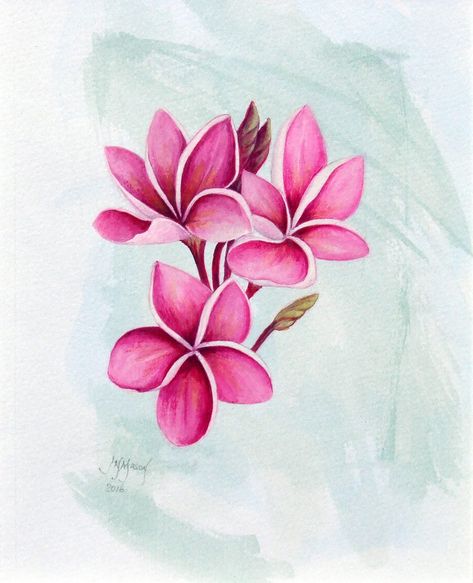 Pink Flower Tattoos, Canvas Painting Images, Portfolio Cover Design, Plumeria Tattoo, Poster Color Painting, Acrylic Painting Flowers, Painting Art Lesson, Cover Up Tattoo, Gcse Art