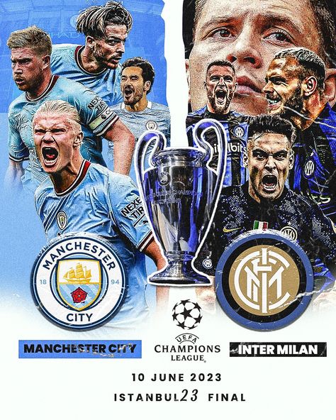 Manchester city vs Inter Milan match day flyer Manchester City Vs Inter Milan, Football Final, Football Posters, Match Day, Soccer Match, Champions League Final, Video X, Football Poster, Football Design