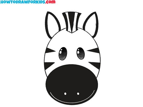 zebra face drawing tutorial Simple Zebra Drawing, Zebra Rock Painting, Zebra Face Drawing, Bird Wings Costume, Zebra Drawing, Zebra Pictures, Simple Face Drawing, Zebra Face, Zebra Head