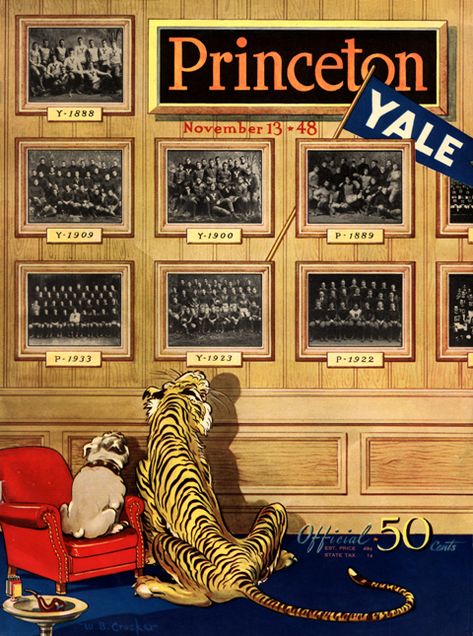 https://flic.kr/p/mAWpZp | 1948 Yale vs Princeton College Vision Board, The Big Three, New Yorker Covers, Round Robin, Dream College, Princeton University, Yale University, Dream School, Big Three