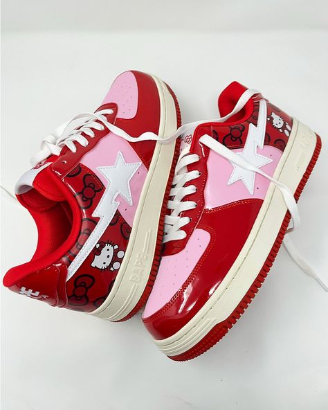 ʚ kimi ɞ on Twitter: "♡ Giveaway! ♡ Two winners will recieve their very own Kitty Stars Sneakers 🎀 rt, follow me & @_lotusjp ☁️ tag 2 friends!~ ✨ Ends 17th July ! https://t.co/QC33ISpbjM" / Twitter Bape Star, Bapesta Shoes, Bape Shoes, Cute Uggs, Nike Shoes Women Fashion, Painted Canvas Shoes, Hello Kitty Shoes, Pretty Shoes Sneakers, 2 Friends