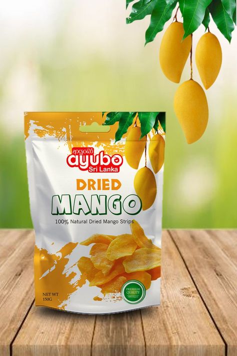 Packaging design, Creative unique ideas, Foods Packaging, This pack created for dried mango. Designed as a stand up pouch, this was to our client's satisfaction. Mango Packaging, Pouch Packaging Design, Best Packaging Design, Dry Logo, Dried Mango, Spices Packaging, Creative Branding Design, Luxury Packaging Design, Packaged Snacks