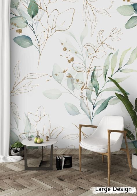 Peelable Wallpaper, Leaves And Branches, How To Install Wallpaper, Removable Wall Decals, Eucalyptus Leaves, Wallpaper Panels, Removable Wall, Vinyl Wallpaper, Design Case