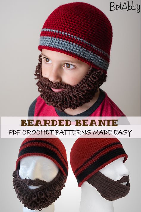 Beard Beanie Crochet Pattern Free, Crochet Hat With Beard, Crochet Beard Free Pattern, Crochet Beard Hat Free Pattern, Crochet Beards, Crochet Mens Beanie, Crocheted Beard Pattern, Crochet Beard Beanie, Christmas Beanies