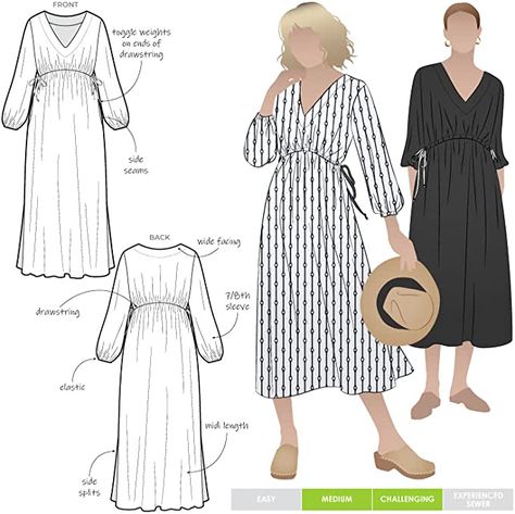 Amazon.com: Style Arc Sewing Pattern - Naomi Woven Dress (Sizes 10-22) : Arts, Crafts & Sewing Long Dress Pattern, Style Arc, Pattern Collection, Side Splits, Pattern Dress, Dress Sewing Pattern, Dress Sewing, 10 22, Dress Sewing Patterns