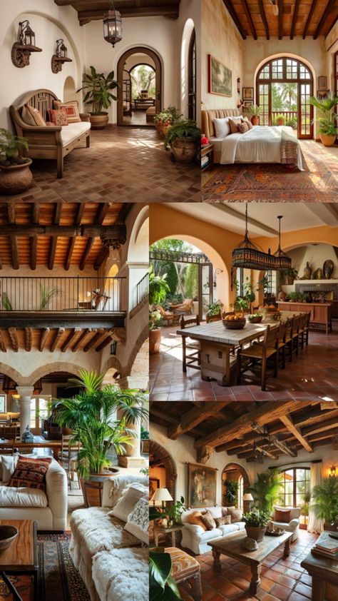 Spanish home decore cozy warm modern Spanish interior design Mediterranean Spanish Style Homes, Hacienda Style Homes Interiors, Hacienda Interior Design, Hacienda Style Home, Spanish Style Home Interior, Hacienda House, Hacienda Home, Spanish Home Interior, Cottage House Interior