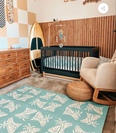 Surfer Room, Surf Nursery, Foam Play Mat, Interlocking Floor Tiles, Surf Room, Kids Bedroom Inspiration, Nursery Room Design, Baby Boy Room Nursery, Baby Room Inspiration