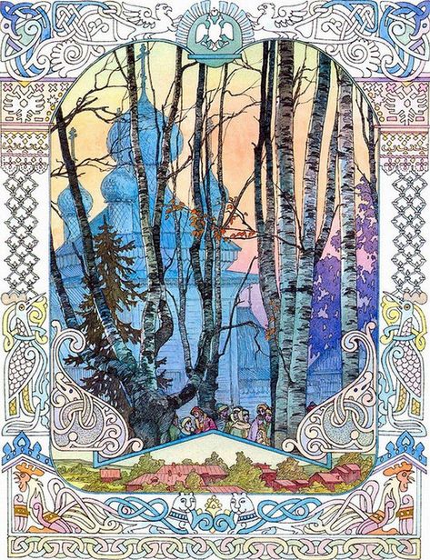 Ivan Bilibin, Slavic Folklore, Russian Folk Art, Fairytale Illustration, Russian Folk, Fairytale Art, Russian Artists, Russian Art, Arte Popular