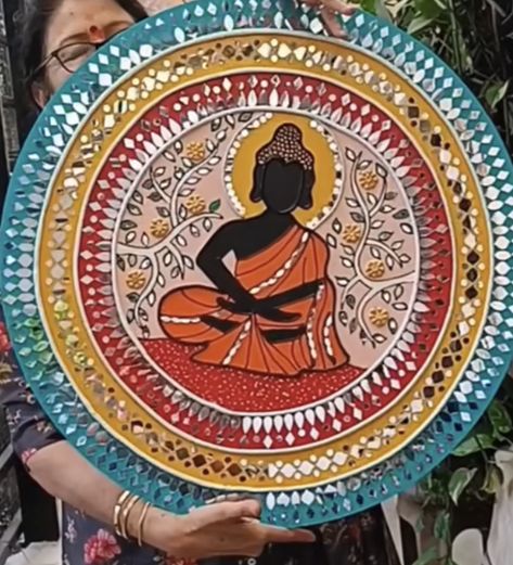 Buddha Lippan Art, Teja Reddy, Lippon Art, Mosaic Art Diy, My Superhero, Buddha Artwork, Lippan Art, Clay Wall Art, Art Decor Diy