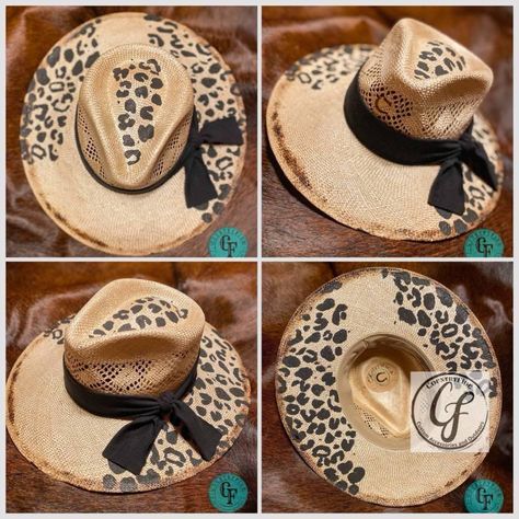 🐆 CHARLIE 1 HORSE LEOPARD STRAW HAT 🐆 - RTS/PU - Size M - Comfort band Diy Hat Bands For Women, Band Ideas, Hat Band, Straw Hat, Straw, Horses, Band, Hats, T Shirt