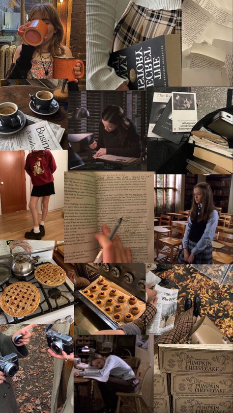 Rory Gilmore Collage Wallpaper, Rory Gilmore Aesthetic Wallpaper Iphone, Rory Gilmore Homescreen, Autumn Moodboard Aesthetic, Romantizing School Aesthetic Pics, Rory Gilmore Lockscreen, Rory Gilmore Aesthetic Wallpaper, Rory Gilmore Moodboard, Academic Moodboard