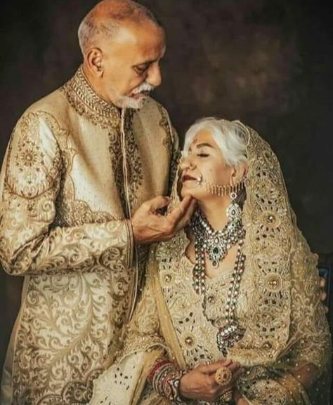 photo Add Older Couple Poses, Older Couple Photography, Older Couple, Bridal Lehenga Designs, Indian Wedding Photography Poses, Beauty Quizzes, Old Couples, Bride Selfie, Matching Couple Outfits