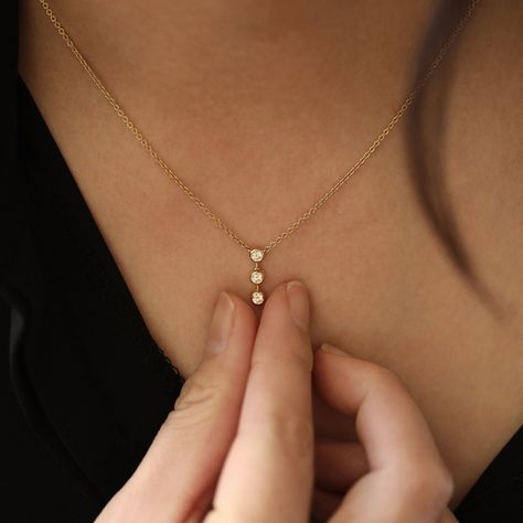 Necklace Diamond Pendant, Diamond Drop Necklace, Diamond Bar Necklace, Vertical Bar Necklace, Diamonds Necklace, Bar Pendant Necklace, Double Diamond, Diamond Solitaire Necklace, Necklace Diamond