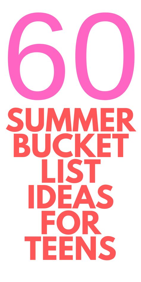 60 SUMMER BUCKET LIST IDEAS FOR TEENS - Here are 60 summer bucket list ideas for teens. Bucket List Ideas For Teens, Summer Bucket List Activity, Summer Activities For Teens, Summer Bucket List For Teens, Summer Bucket List Ideas, Bucket List For Teens, Summer Boredom, Summer Camp Activities, Family Challenge