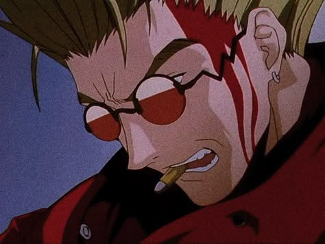 Trigun Aesthetic, Trigun Pfp, Trigun Manga, Vash Trigun, Vash The Stampede, Trigun Stampede, Aesthetic Blue, Old Anime, Anime Wall Art