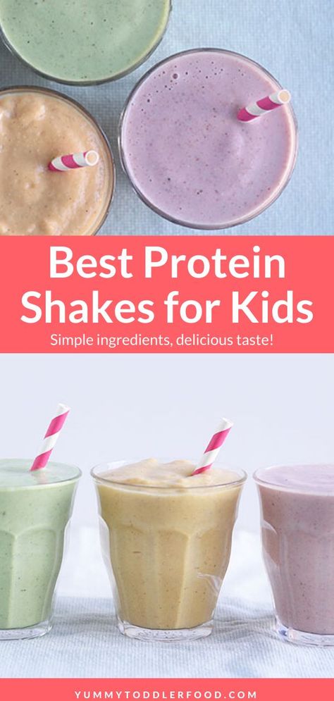 Toddler Protein Shake, Protein Foods For Kids, Protein Shakes For Kids, Protien Smoothies Recipes, Homemade Protein Shakes, Protein Breakfast Smoothie, Healthy Smoothies For Kids, Toddler Smoothies, Toddler Snack