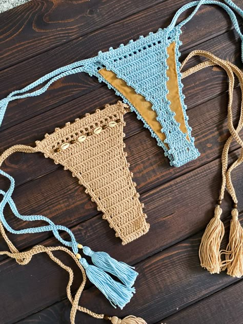 Crochet Beach Wear, Crochet Boho Bag, Crochet Bathing Suits, Bikinis Crochet, Crochet Bra, Crochet Swimwear, Crochet Fashion Patterns, Crochet Crop Top, Crochet Basics