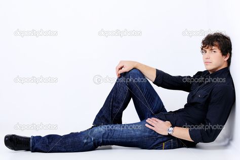 sitting pose Man Lying Down Pose, Guy Sitting Reference, Lying Down Pose Reference, Pose Sitting, Sitting Pose Reference, Core Memory, Sibling Poses, Male Pose Reference, Men Lie