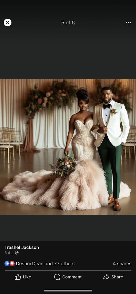 Modern Wedding Party Attire, Non Traditional Wedding Colors, Wedding Colors Black People, Wedding Ideas Black People, Engagement Photo Dress Ideas, Black People Wedding Ideas Color Schemes, Black People Weddings, Dream Wedding Ideas, Glam Wedding Dress