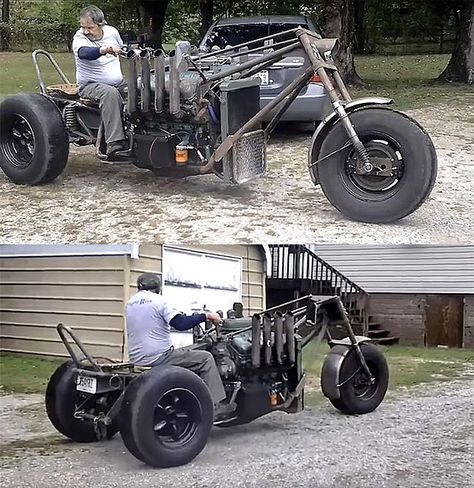 Detroit #Diesel #V8 Powered Rat Rod #Trike Diesel Rat Rod, Rat Rod Cars, Power Hammer, Garage Bike, Grease Monkey, Car Guy Gifts, Old Muscle Cars, Detroit Diesel, Trike Motorcycle