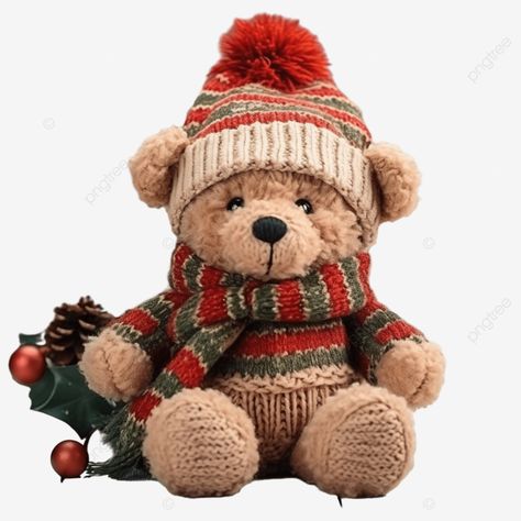 handmade teddy bear christmas toy warm woolen hat on wood christmas clothes bear toy png Teddy Christmas, Bear Christmas, Cute Christmas Bear, Teddy Bear Christmas, Christmas Teddy Bear Decorations, Hats For Teddy Bears, Christmas Teddy Bear Wallpaper, Christmas Teddy Bear Illustration, Christmas Teddy Bear