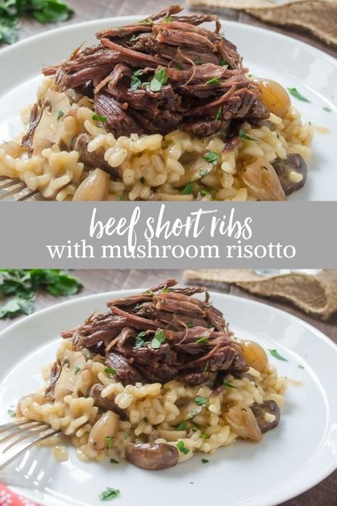 Creamy Mushroom Risotto, Beef Short Rib Recipes, Mushroom Risotto, Risotto Recipes, Beef Short Ribs, Beef Dinner, Rib Recipes, Ultimate Comfort Food, Beef Dishes