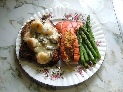 Neptune Sauce - great on steak, chicken, pasta, hamburger patty....Yum! Steak Neptune, Stuffed Lobster Tail, Stuffed Lobster, Sea Food Salad Recipes, Lobster Tail, Large Mushroom, Hamburger Steak, Lobster Tails, Steak Sauce