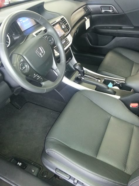 Honda Interior Decor, Honda Interior Aesthetic, Blacked Out Honda Accord, Buying First Car, Honda Accord Interior, 2014 Honda Accord Sport, Honda Accord 2014, Honda Accord 2015, Honda Interior