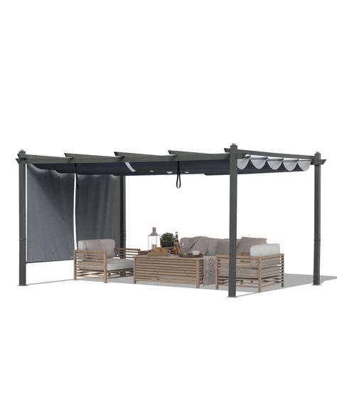 Retractable pergola canopy