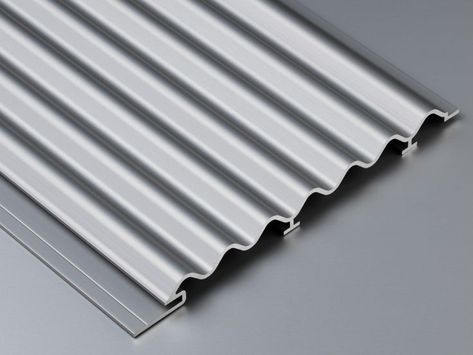 Corrugated aluminium; Aluminium cladding; Corrugated aluminium; cladding; wall cladding Metal Panel Ceiling, Corrugated Wall, Shopping Mall Interior, Aluminium Cladding, Stainless Steel Panels, Home Insulation, Metal Cladding, Window Grill Design, Aluminum Siding