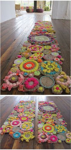 Tapestry diy Karpet Perca, Anthropologie Display, Crocheted Rugs, Rope Rug, Tricia Guild, Pom Pom Rug, Rug Tutorial, Diy Projektit, Diy Rug