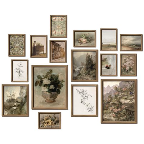 PRICES MAY VARY. 【ADAPTS TO ANY SPACE】Elevate your living space with this collection of vintage wall art set, perfect for rustic room decor. Antique farmhouse oil paintings bring a touch of timeless charm to your home. Embrace the trendy now prints that add a contemporary flair to the vintage decor.bohemian flair, there's something for every taste and every space. 【VISUALLY STUNNING】Vintage wall decor are printed on a thick semi-gloss paper with a subtle matte finish to add texture and enhance t Cottagecore Dorm, Rustic Room Decor, Prints For Bedroom, Vintage Wall Art Prints, Personalized Gallery Wall, Gallery Wall Frame Set, Aesthetic Wall Collage, Wall Frame Set, Family Room Walls