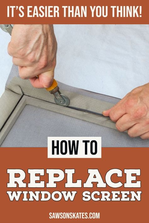 Replace your torn window screen mesh, let the fresh air in, and keep those pesky bugs out! I’ll show you how to do it in this step-by-step tutorial. Insect Screen Door, Screen Door Repair, Window Mesh Screen, Outdoor Patio Diy, Aluminum Screen, Drywall Repair, Small Appliance, Window Screen, Broken Screen