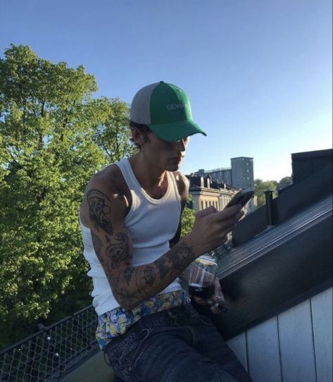 Cell Phone, Tattoos, Building, Green, Instagram