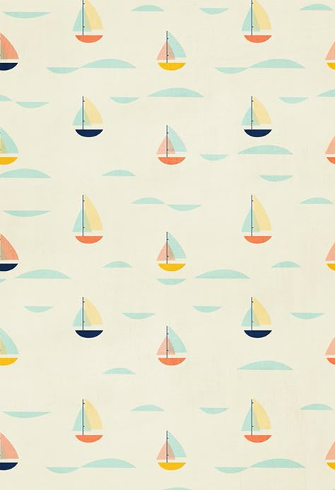 A Wallpaper, Print Inspiration, Pattern Play, Art And Illustration, Pretty Prints, Pretty Patterns, Illustration Inspiration, Sailboats, Pattern Illustration