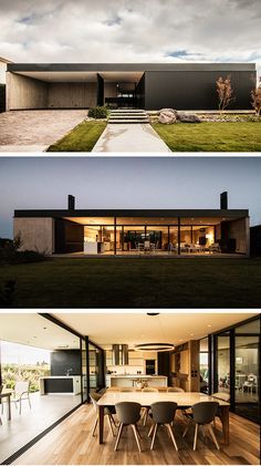 Modern Houses Architecture, Glass House Interior, Wood House Exterior, Flat House Design, Modern Glass House, Casa Country, Prefabricated Houses, Concrete House, Modern Architecture House