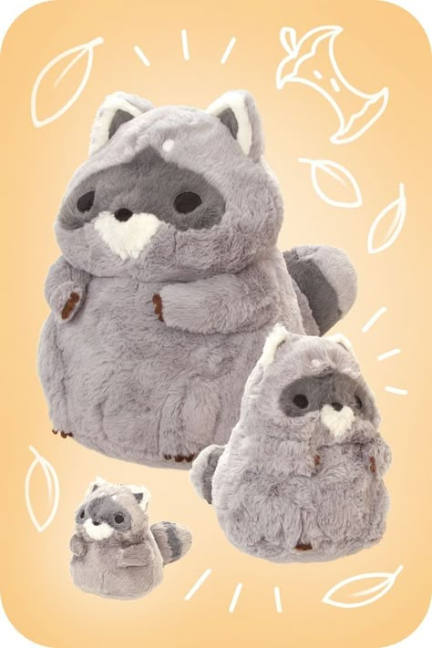 Raccoon Plushies, Cute Plushies, Kawaii Plushies, Racoon, Cute Stuffed Animals, Feel Safe, Cute Toys, Cute Plush, Guinea Pig