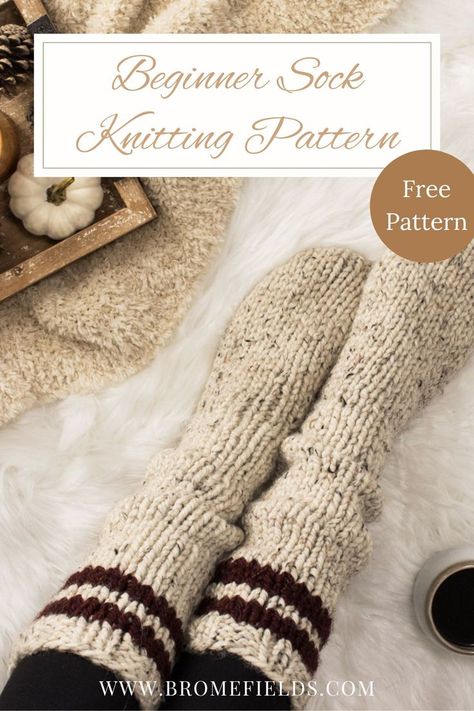 Easy Knitting In The Round Patterns, Tube Socks Knitting Pattern, Simple Sock Knitting Pattern, Tube Socks Knitting Pattern Free, Quick Knitting Projects Free, Sock Patterns Knitting, Knit Tube Socks, Slipper Socks Knitting Pattern, Easy Sock Knitting Pattern