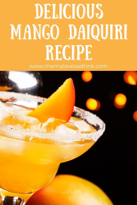 Mango Cocktail Recipes, Mango Daquiri Recipe, Mango Daiquiri Recipe, Mango Rum Drinks, Mango Daquiri Recipe Frozen Daiquiri, Spicy Mango Cocktail, Banana Daiquiri Recipe Rum, Passionfruit Daiquiri, Dinner Party Drinks