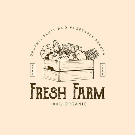 Food Market Logo Design, Farm Stand Logo, Farmers Market Logo Design, Farm To Table Logo, Farmers Market Branding, Farm Typography, Vegetable Logo Design, Organic Farm Logo, Farmers Market Design