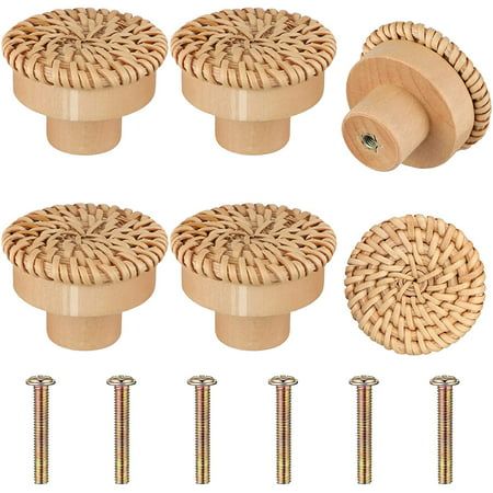 Rattan Dresser, Wooden Drawer, Wooden Vanity, Boho Furniture, Hardware Pulls, Dresser Handles, Wooden Dresser, Wooden Drawers, Furniture Knobs