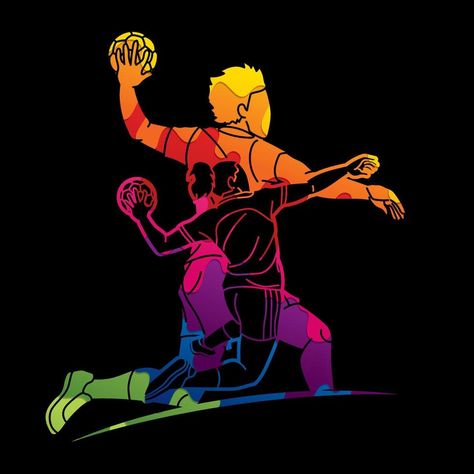 Graffiti Group of Handball Players Male and Female Handball Logo, Handball Players, Management Logo, Gold Poster, Graphic Design Tutorials, Male And Female, Design Tutorials, Vector Art, Graffiti