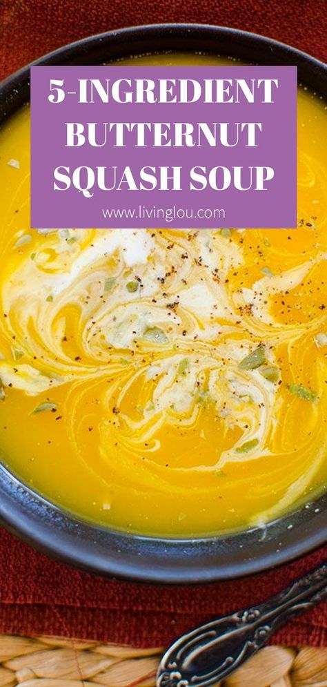 Make this quick five ingredient butternut squash soup for a simple and healthy dinner recipe. Made with butter, onions, butternut squash, water and salt. Zucchini Butternut Squash Soup, Butter It Squash Soup, Butter Nut Squash Soup Recipes Instapot, Butter Ut Squash Soup Recipes, Easy Butternut Squash Soup Simple, Butternut Soup Recipe Easy, Butter Squash Soup Recipes, Easy Butternut Squash Recipes Soup, Butter Ut Squash Soup