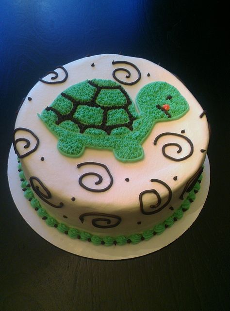 Turtle Design Cake, Tortoise Cake Birthdays, Turtle Bday Party, Turtle Cake Birthday, Turtle Themed Cake, Turtle Shaped Cake, Turtle Cake Design, Turtle Smash Cake, Sea Turtle Birthday Cake