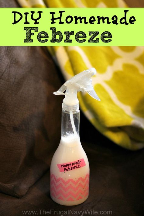 Love Febreeze but not the cost? Make it at home with this Homemade Febreze Diy Fabreeze, Febreeze Diy, Febreze Recipe, Febreze Spray, Diy Febreze, Homemade Febreze, Diy Room Spray, Homemade Cleaning Supplies, Homemade Laundry Detergent